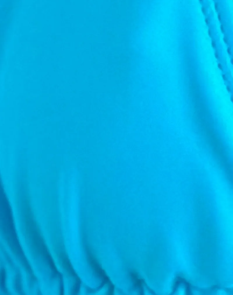 Pami Bikini Top in Azura Blue with Beads