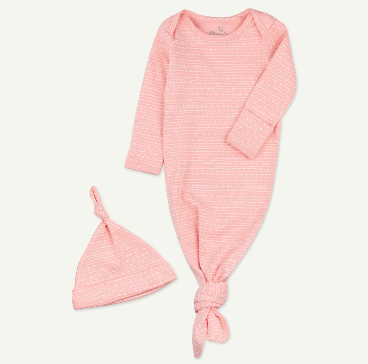 Pink Geo Printed Organic Gown Set