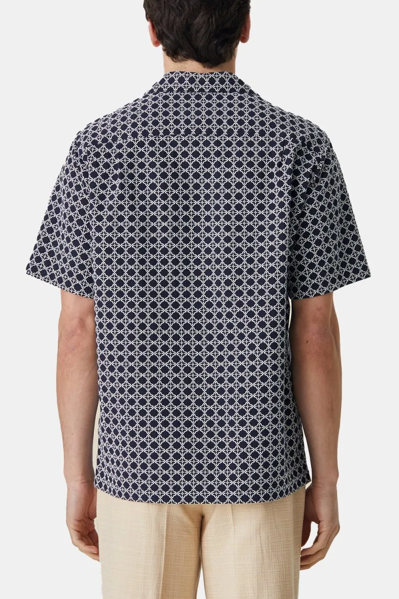 Portuguese Flannel Tile Shirt (White/Navy)