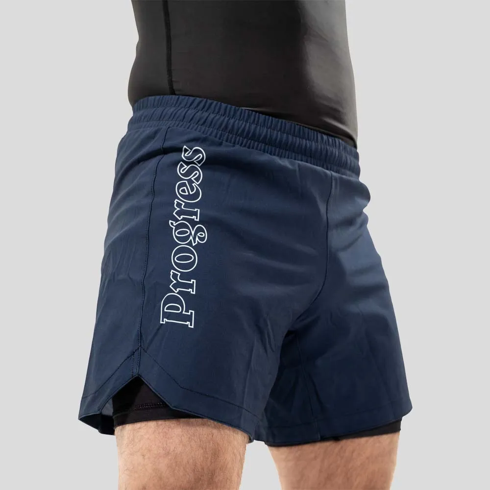 Progress Profile Hybrid Grappling Shorts Navy