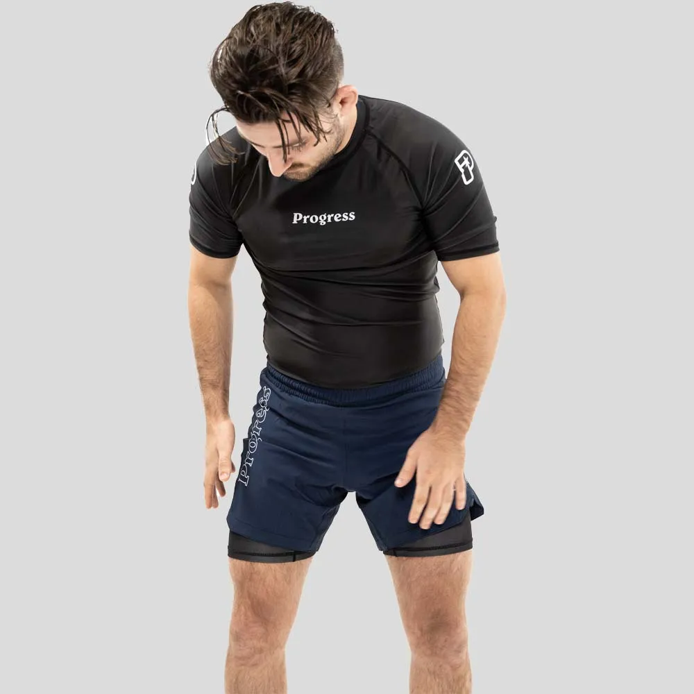 Progress Profile Hybrid Grappling Shorts Navy