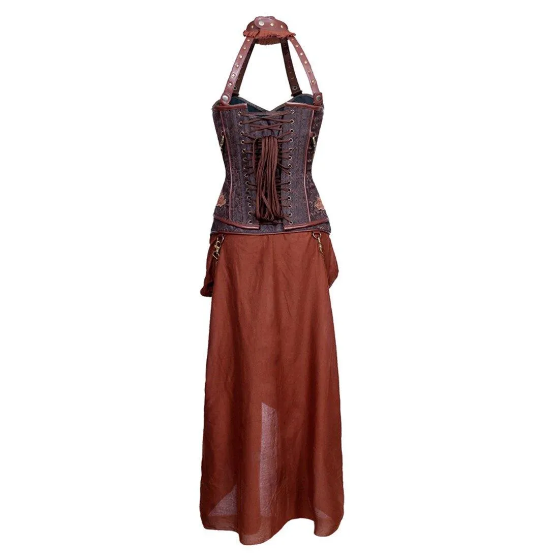 Rada Steampunk Authentic Steel Boned Overbust Corset Dress
