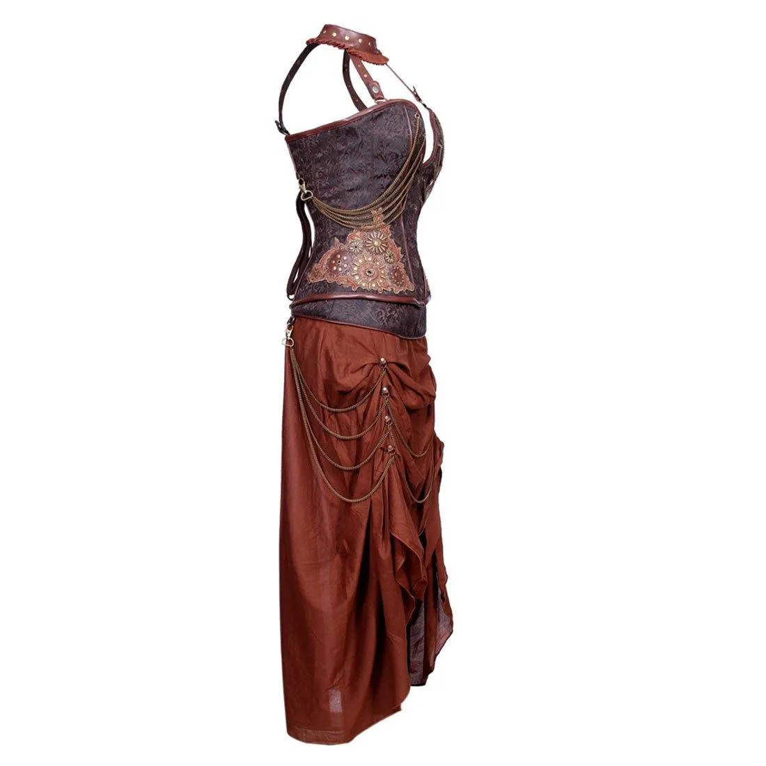 Rada Steampunk Authentic Steel Boned Overbust Corset Dress