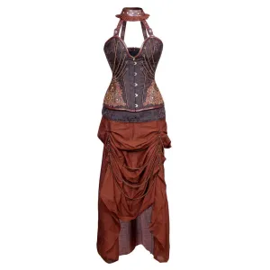Rada Steampunk Authentic Steel Boned Overbust Corset Dress
