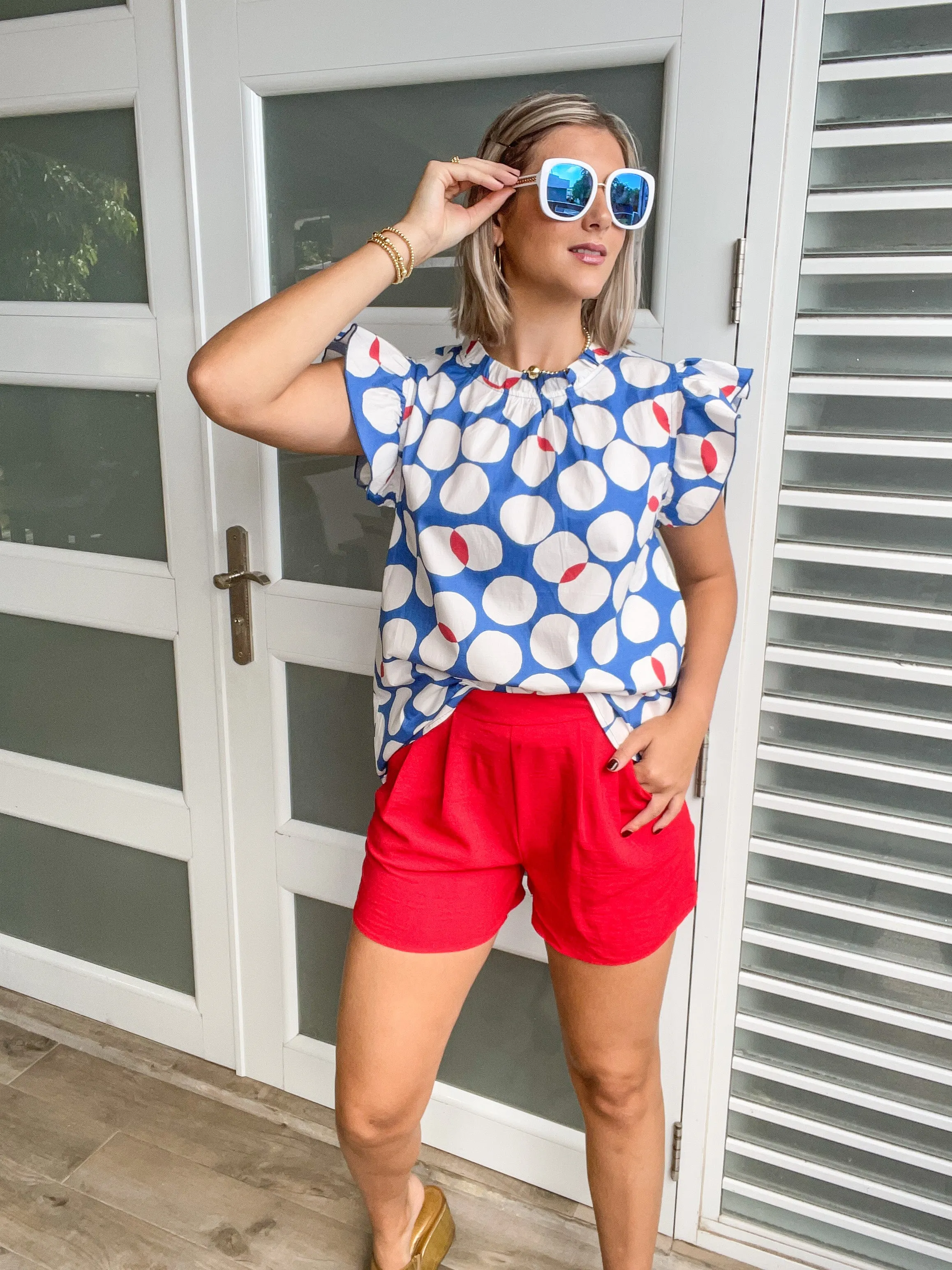 RED BACK ELASTIC SHORTS