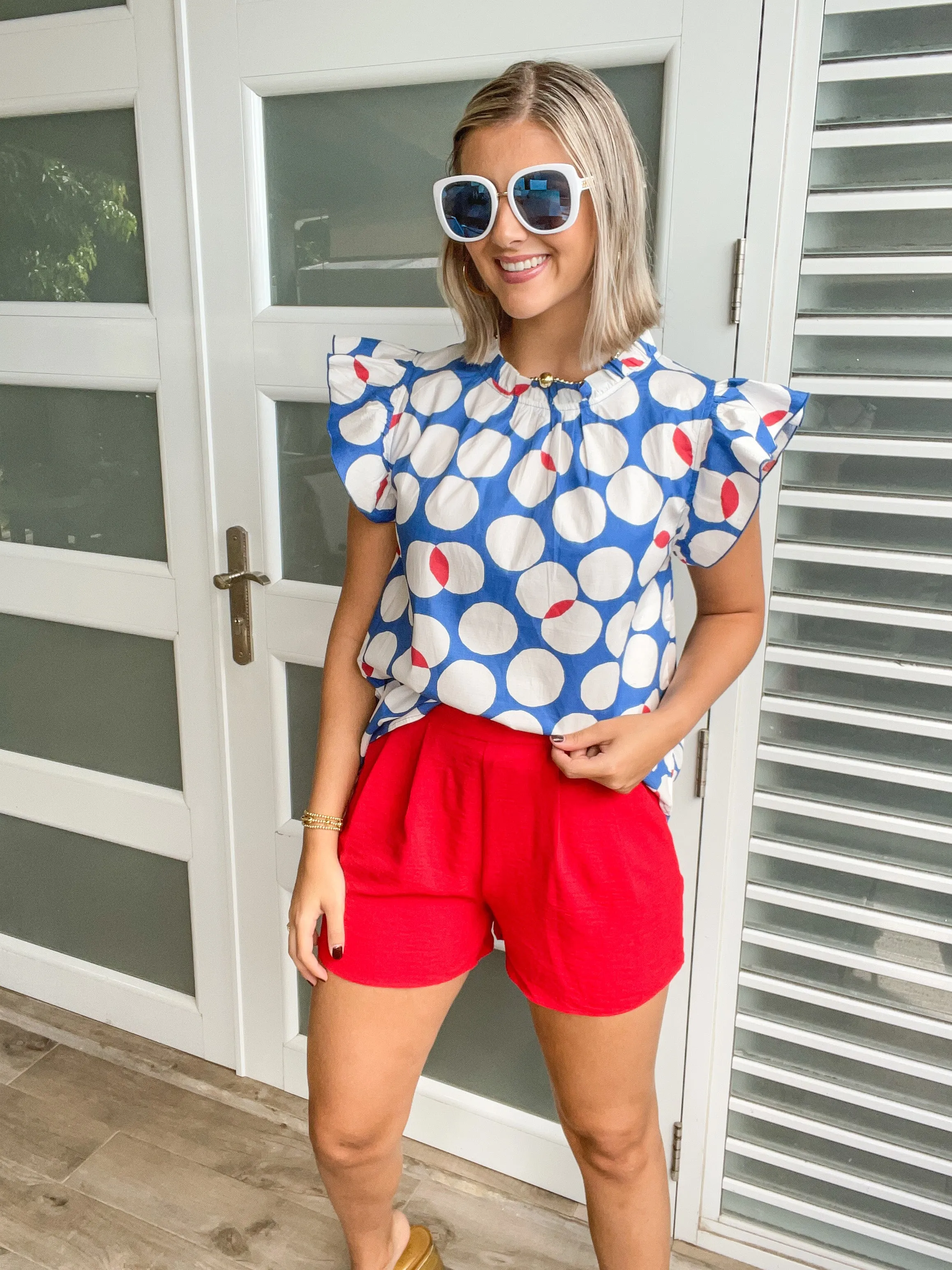 RED BACK ELASTIC SHORTS