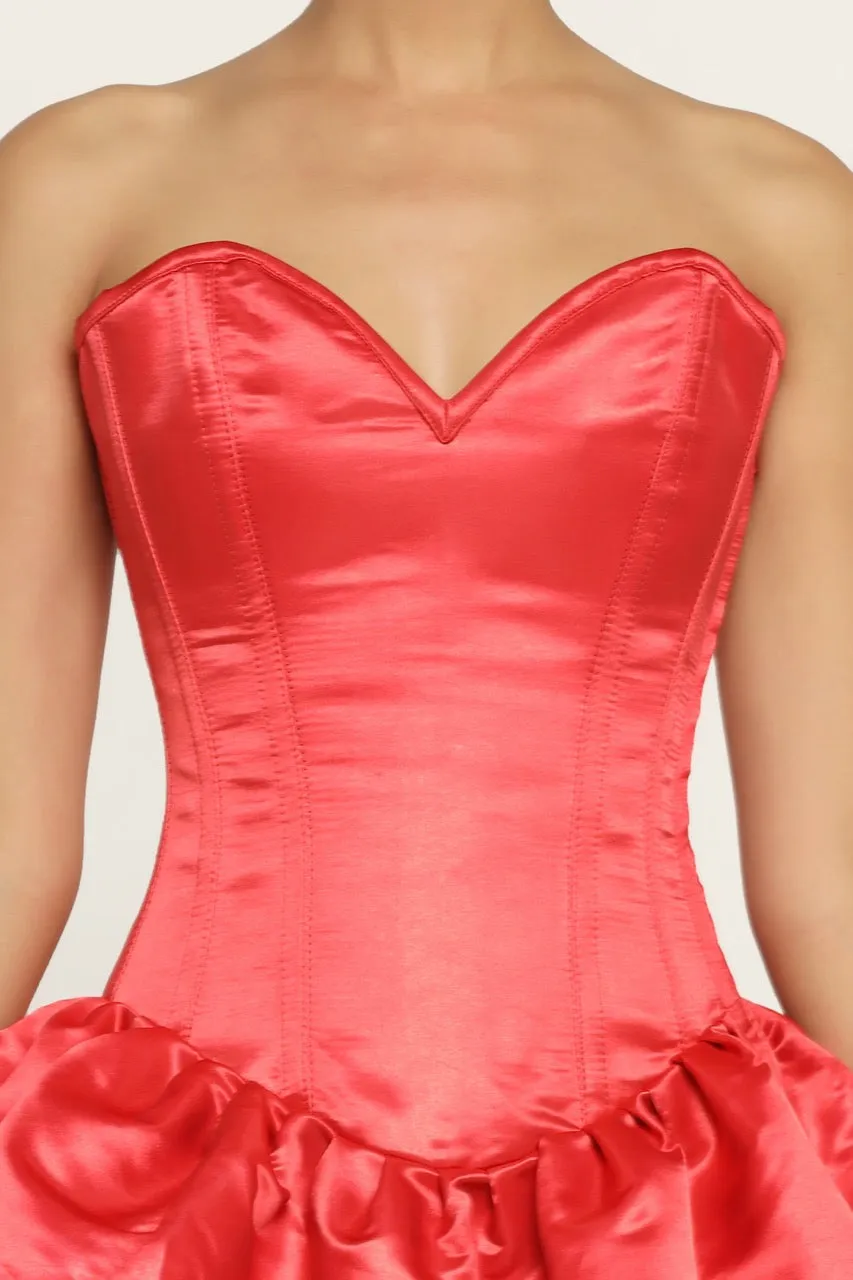 Red Heart Corset Mini Dress