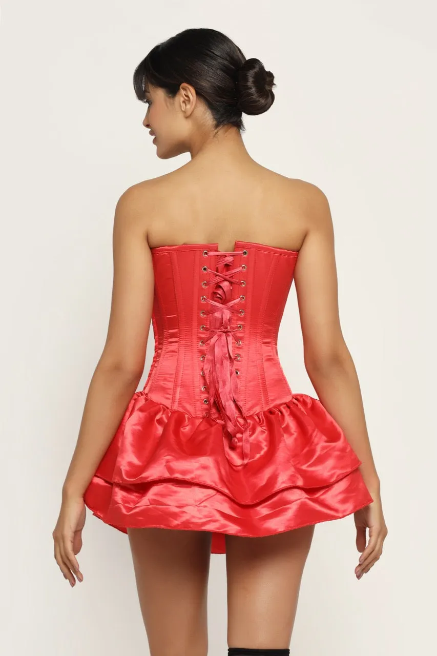 Red Heart Corset Mini Dress