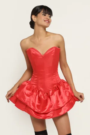 Red Heart Corset Mini Dress