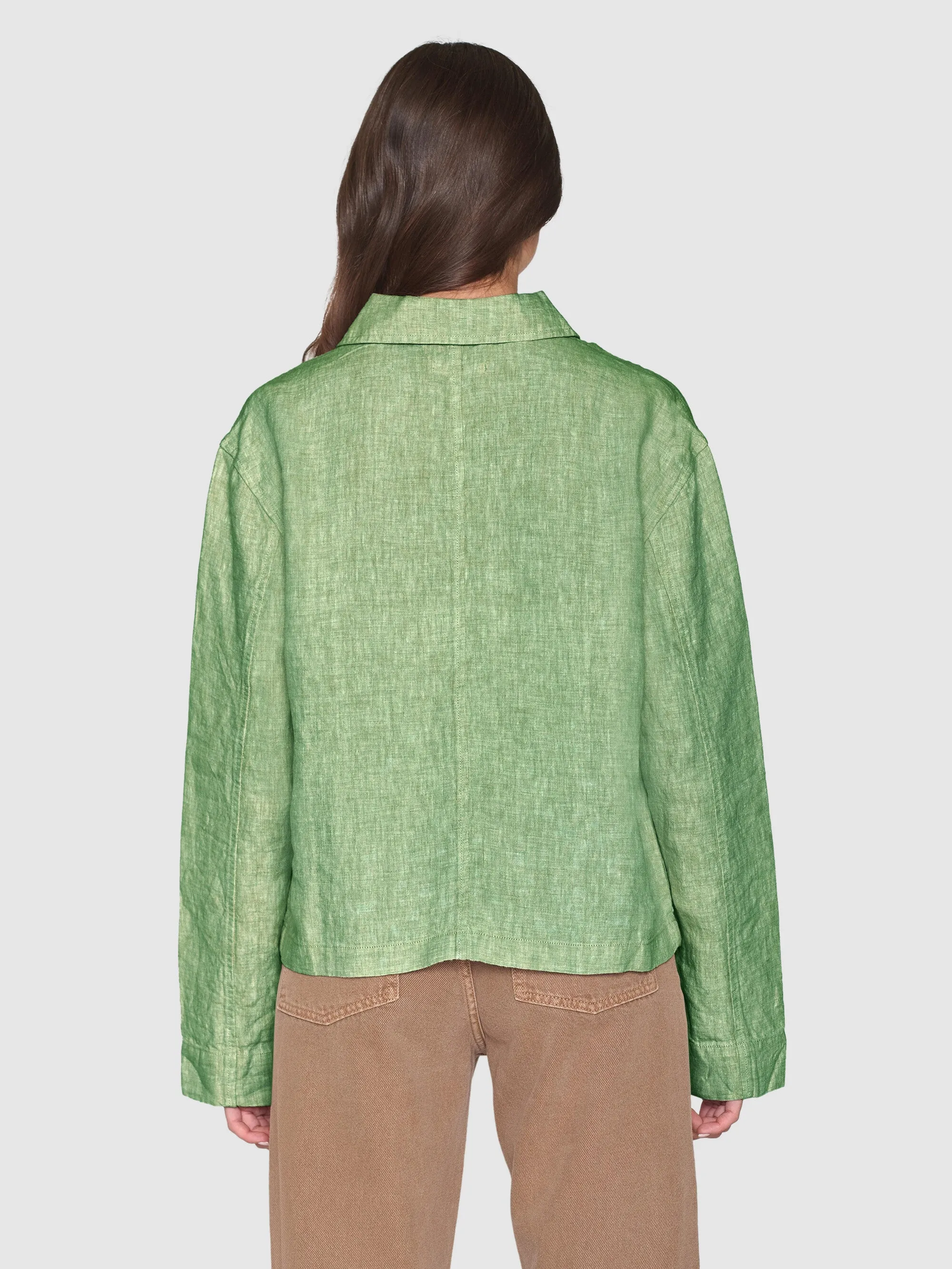 Regular linen overshirt - GOTS/Vegan - Shale Green