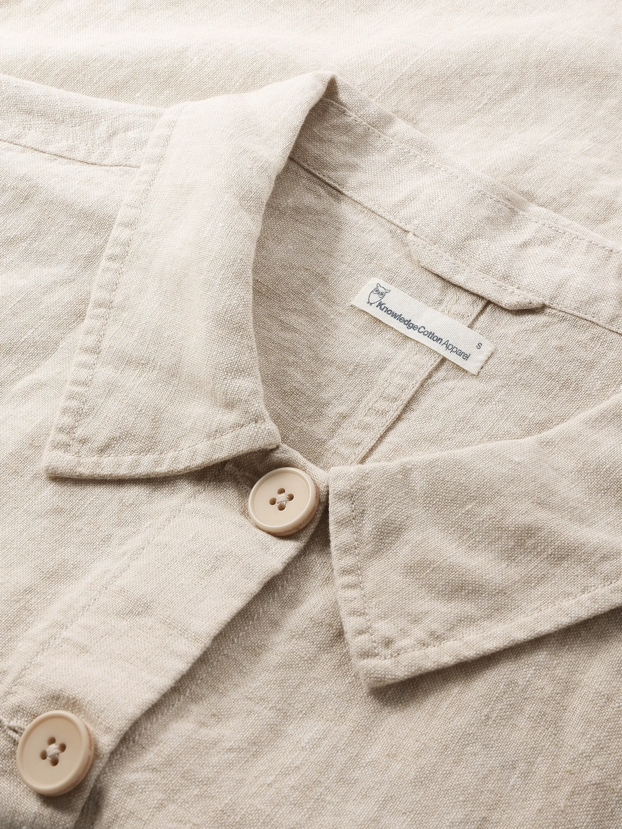 Regular linen overshirt - GOTS/Vegan - Yarndyed - Light feather gray
