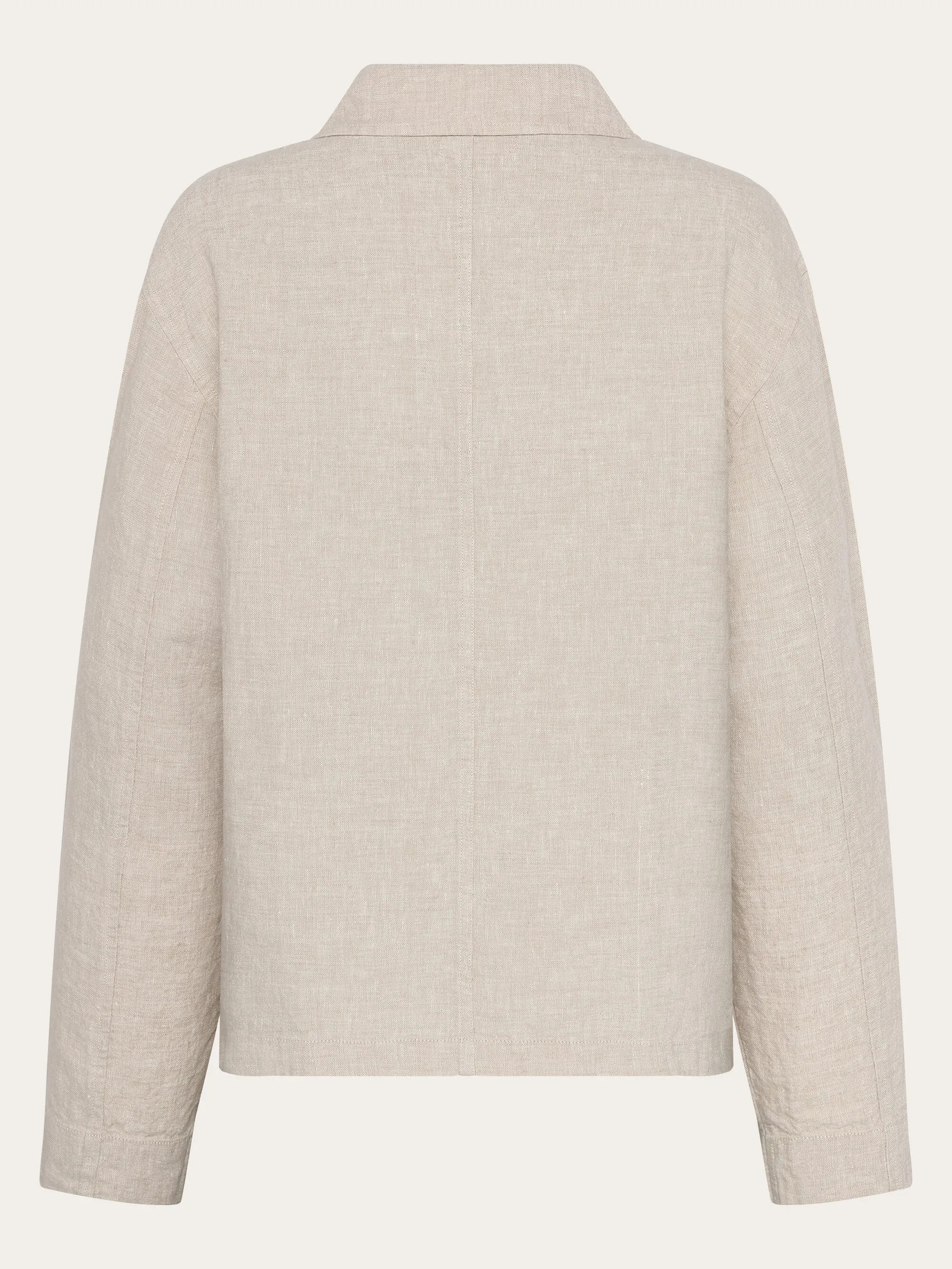 Regular linen overshirt - GOTS/Vegan - Yarndyed - Light feather gray