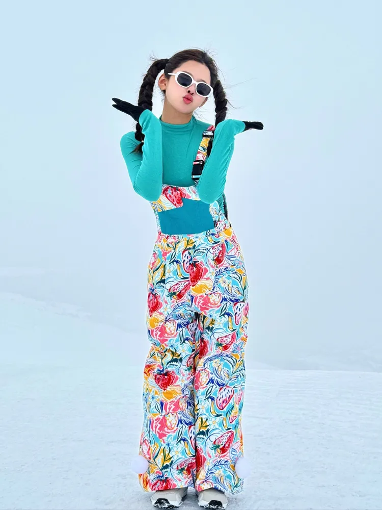 RenChill Glacier Floral 3L Ski Bibs - Women's