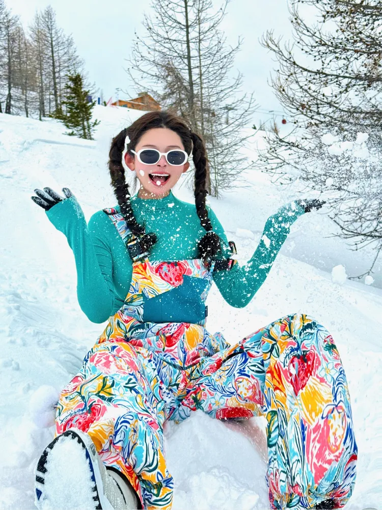 RenChill Glacier Floral 3L Ski Bibs - Women's