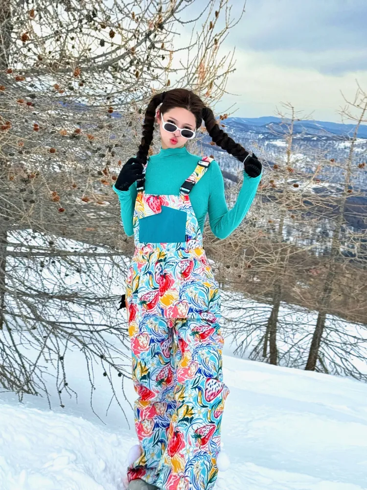 RenChill Glacier Floral 3L Ski Bibs - Women's