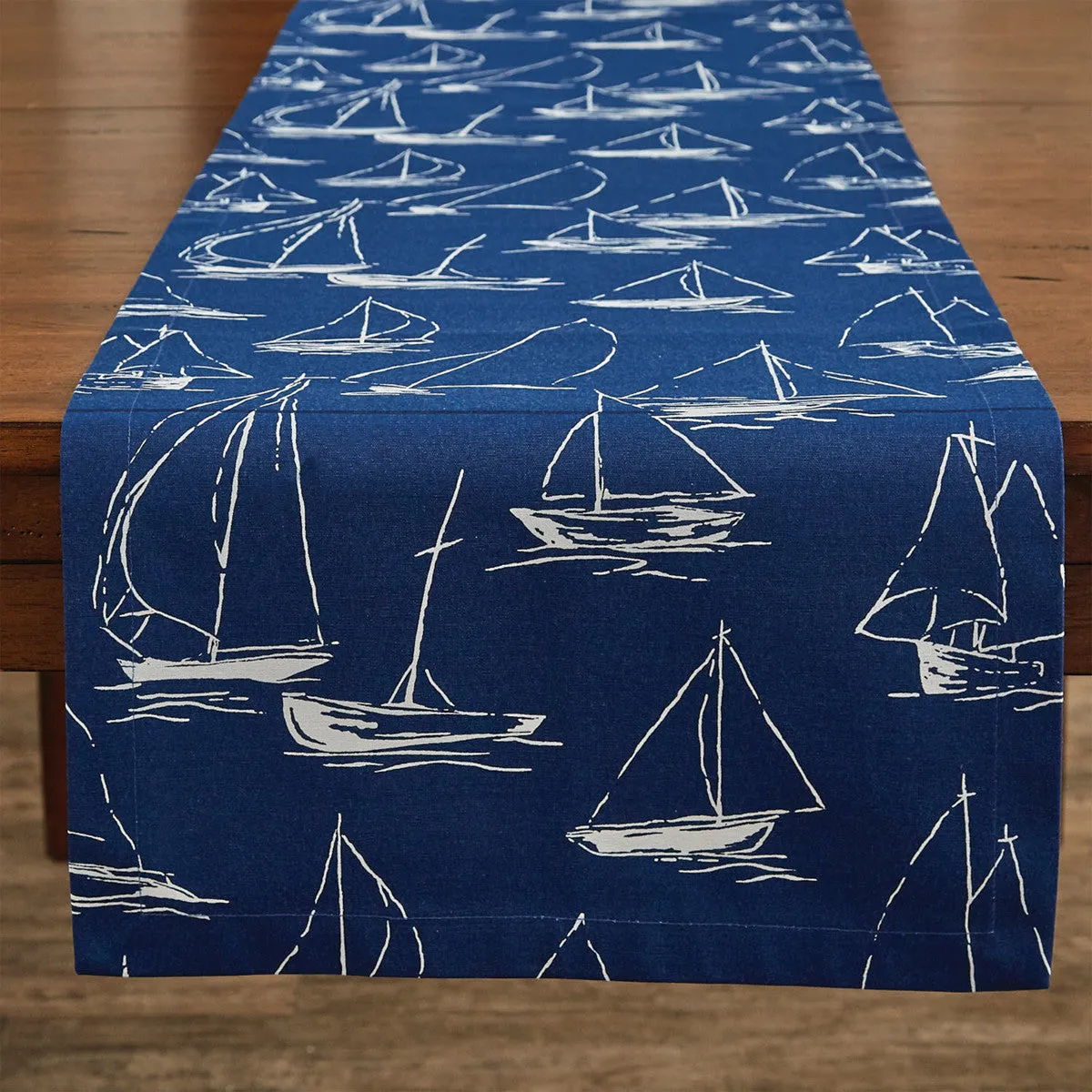 Sailboats Table Runner - 72"L - Navy Park Designs
