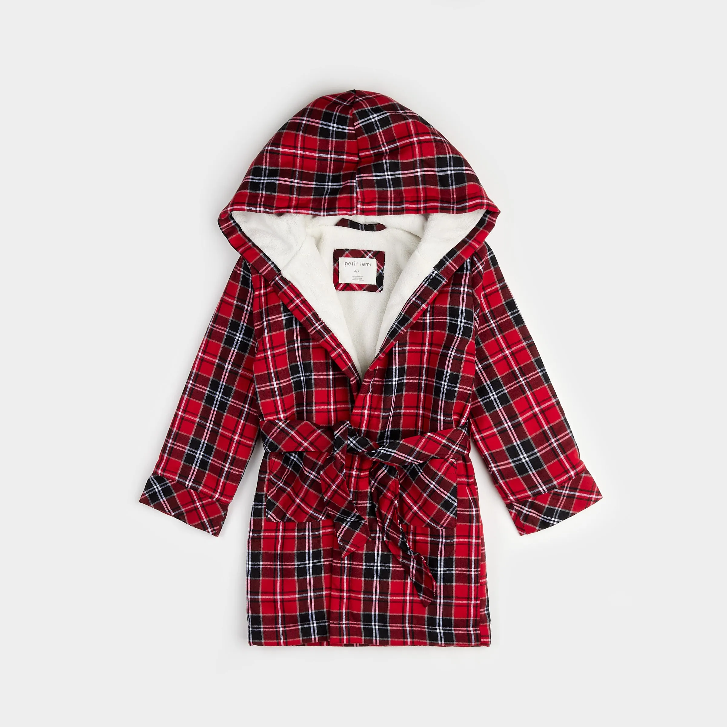 Scarlet Tartan Sherpa Lined Flannel Robe