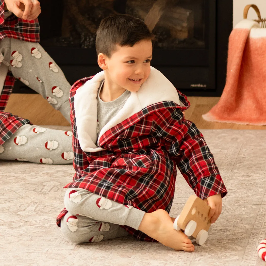 Scarlet Tartan Sherpa Lined Flannel Robe