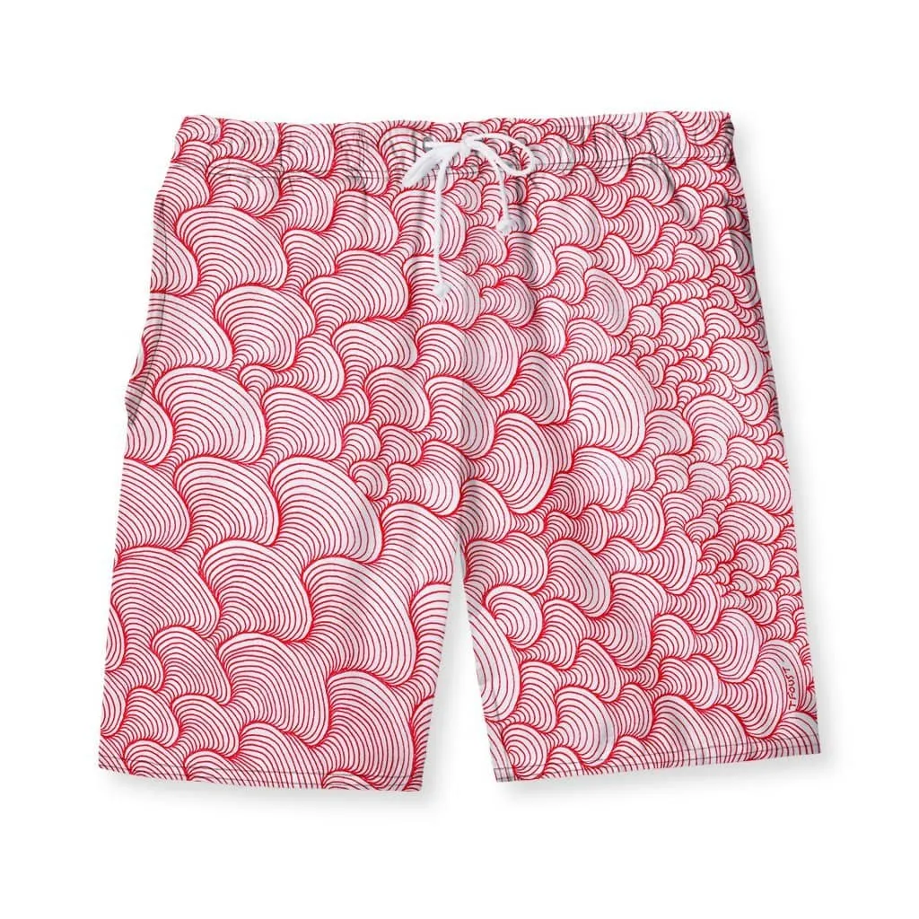 SCRIBBLEWAVE Red Men's Swim Shorts