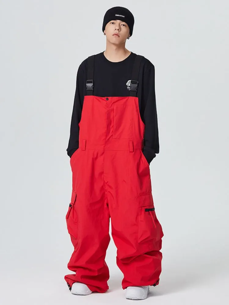 Searipe 3L Side Release Buckle Belt Baggy Snow Bibs - Men's