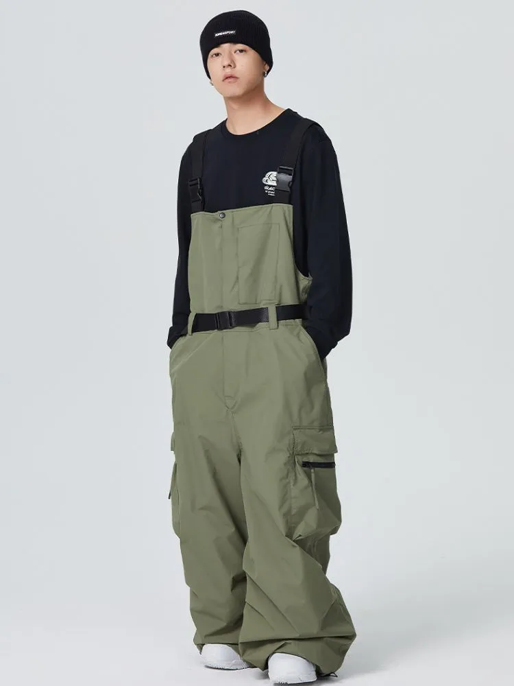 Searipe 3L Side Release Buckle Belt Baggy Snow Bibs - Men's