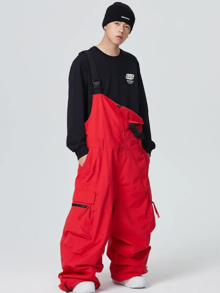 Searipe 3L Side Release Buckle Belt Baggy Snow Bibs - Men's