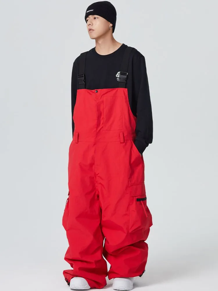 Searipe 3L Side Release Buckle Belt Baggy Snow Bibs - Men's