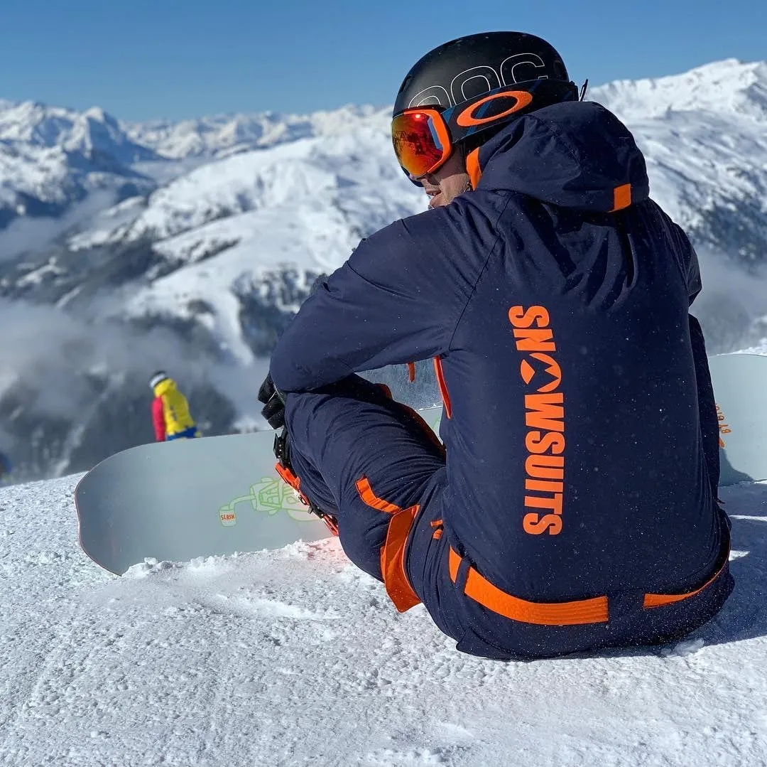 Snowsuits Powder Pro onesie skipak navy/oranje heren