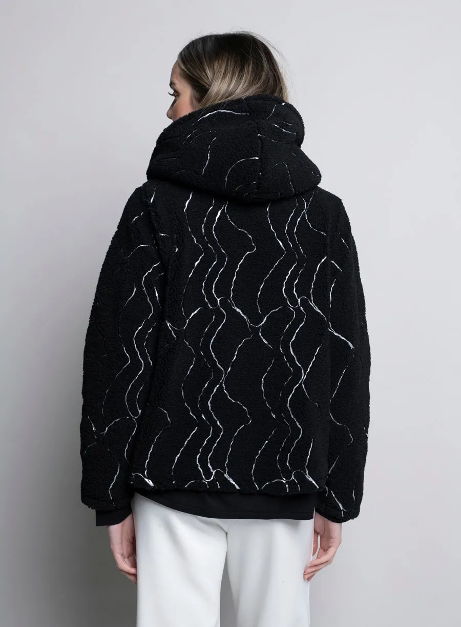 Soutache Trim Poodle Fleece Jacket