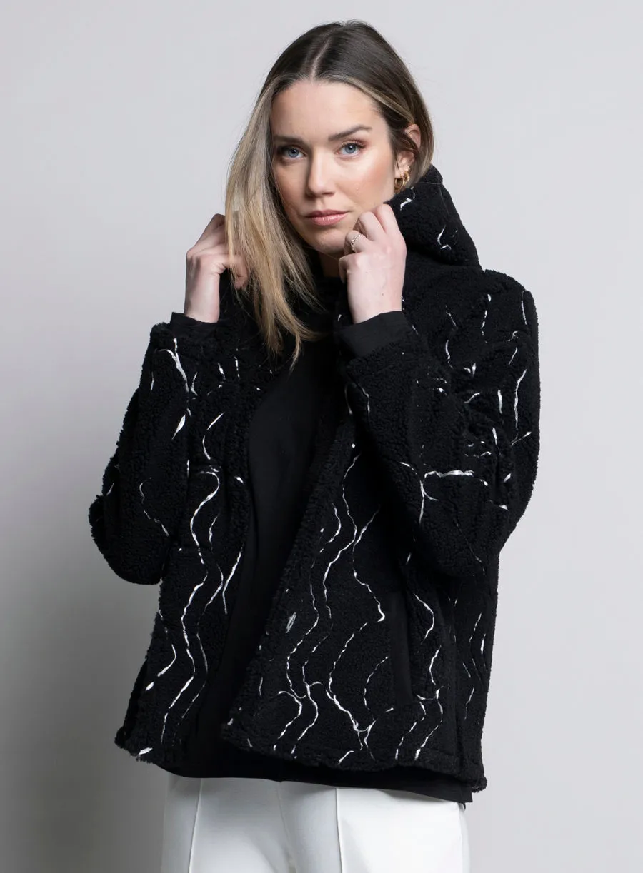 Soutache Trim Poodle Fleece Jacket