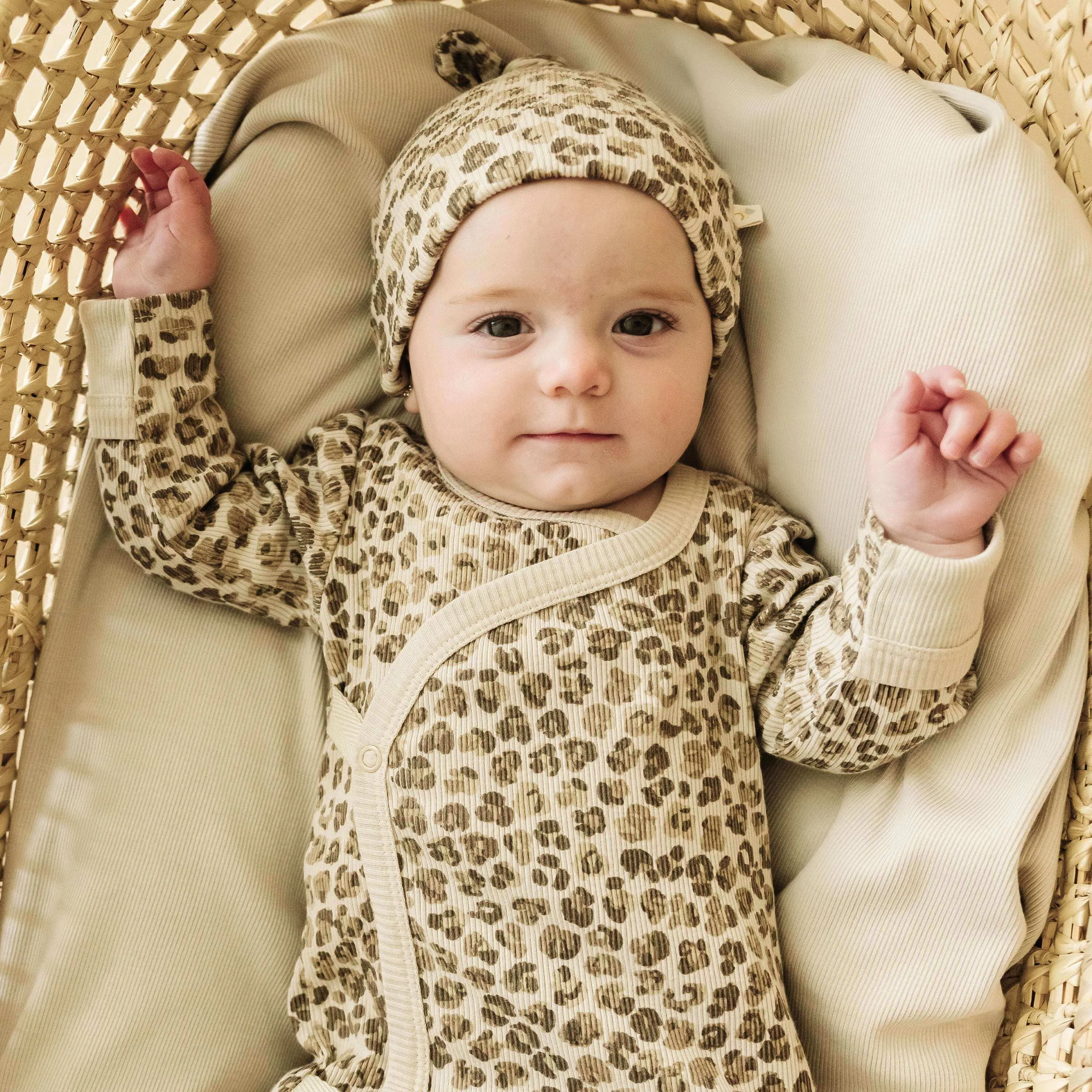 Spotted | Organic Baby Sleep Gown Knotted