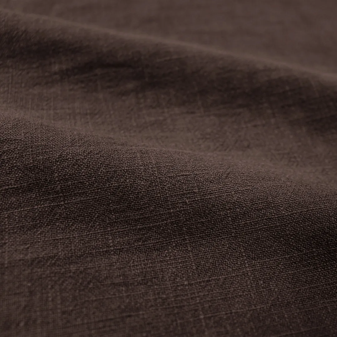 stonewashed ramie mid-weight textured woven - chocolate