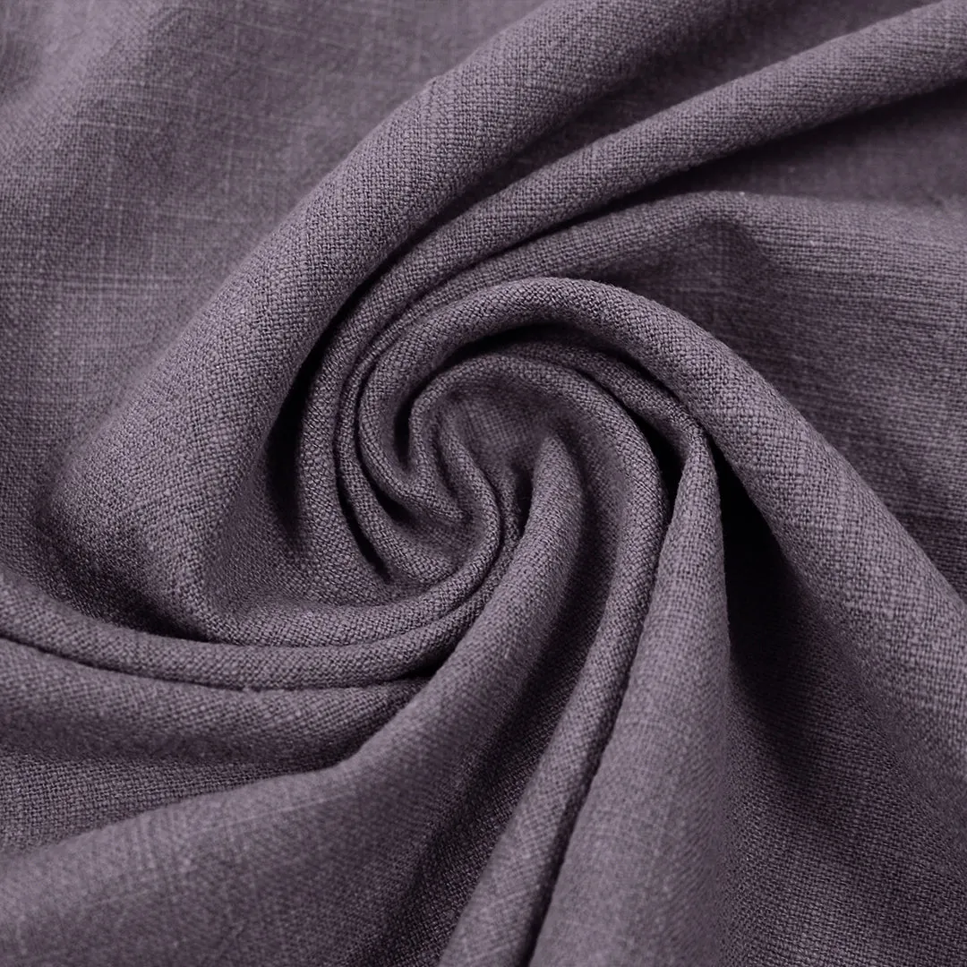 stonewashed ramie mid-weight textured woven - dusky grape