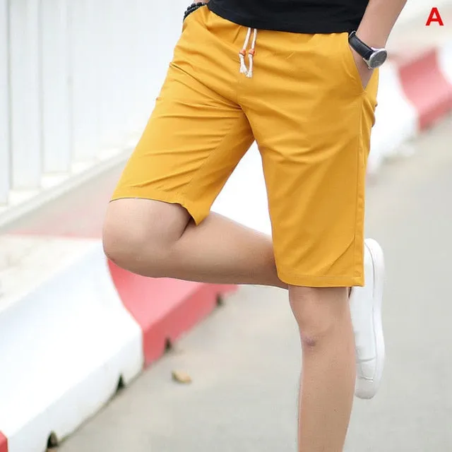 SUMMER MEN'S SHORTS CASUAL LOOSE CROPPED TROUSERS SPORTS LOOSE KNIT STRAIGHT CASUAL PANTS COTTON SHORT