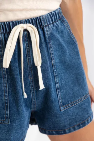 Tasmin Denim Shorts - Dark Wash