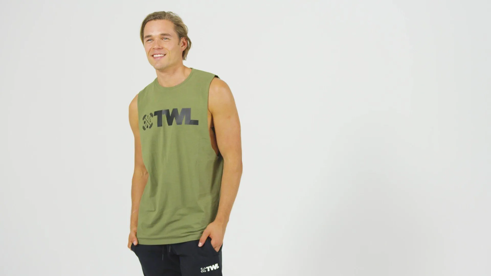 The WOD Life - Men's Classics Gunship Muscle Tank - Khaki/Black