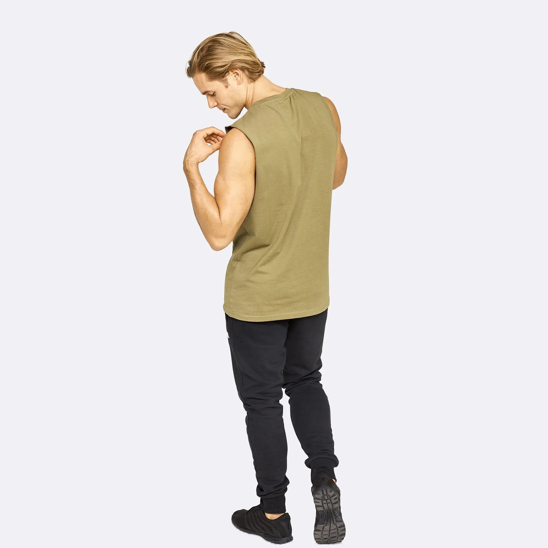 The WOD Life - Men's Classics Gunship Muscle Tank - Khaki/Black