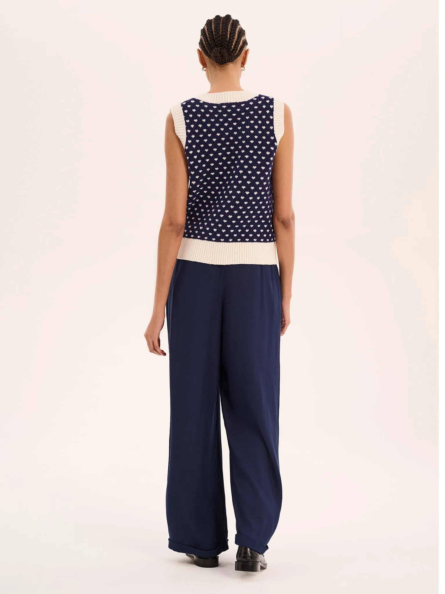 Trinny Mini Heart Vest in Navy