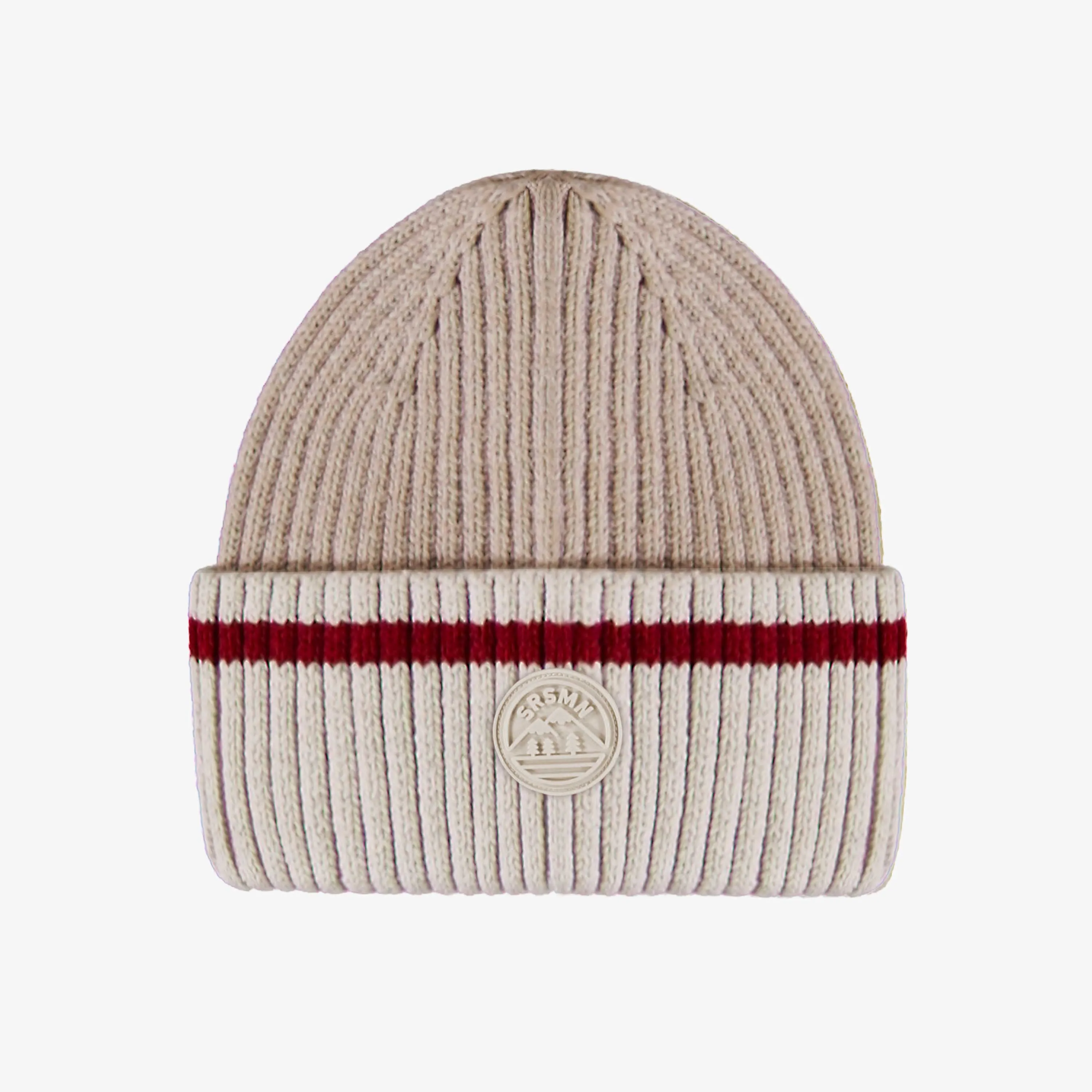 Tuque en tricot beige effet bas de laine, enfant || Beige knit toque with wool socks effect, child