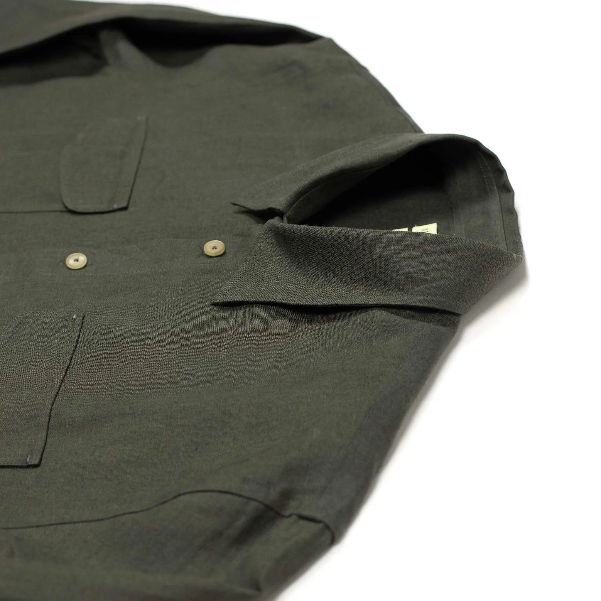 Two pocket overshirt in arabica Belgian linen