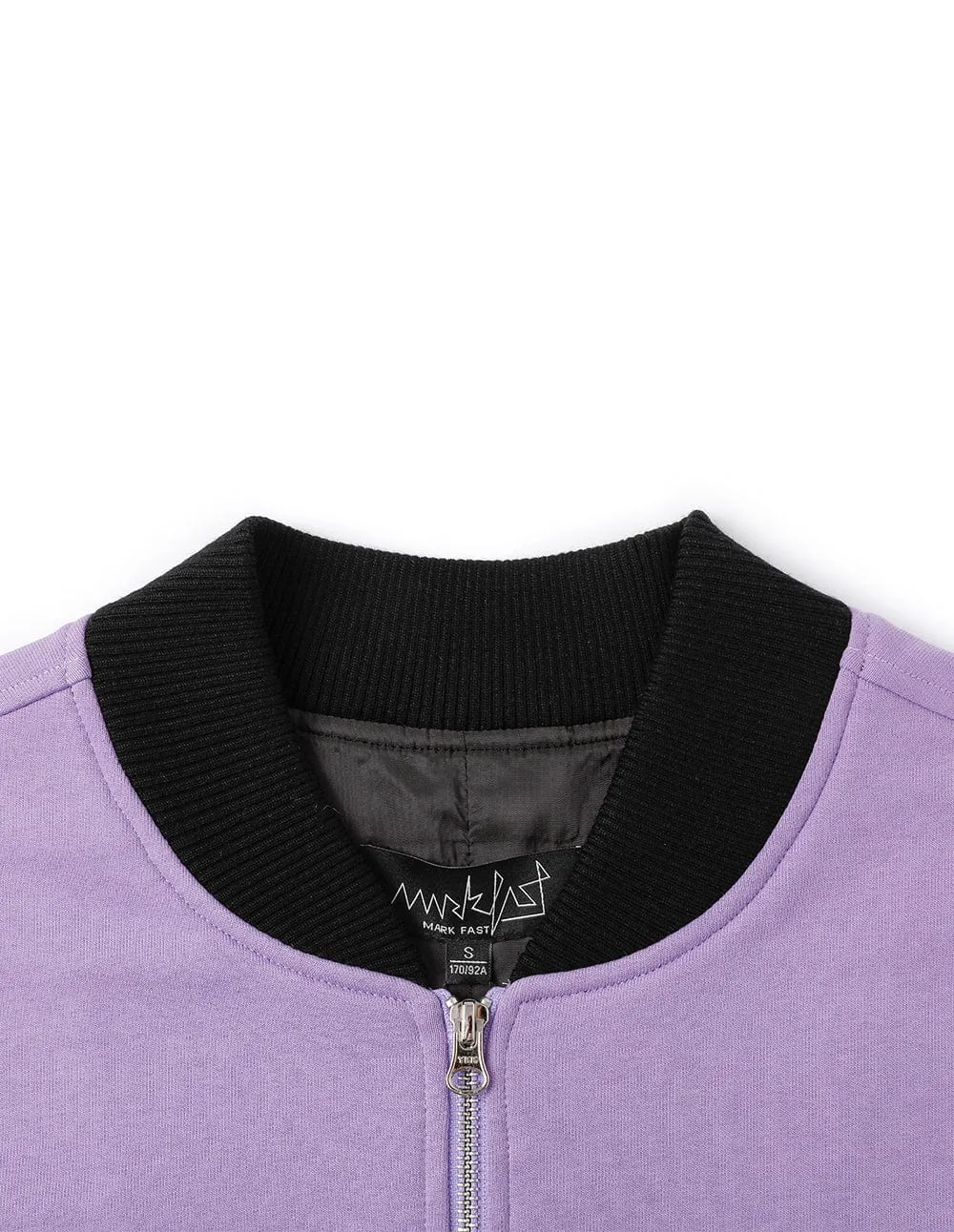 Unisex Purple Cotton And Leather Jacket