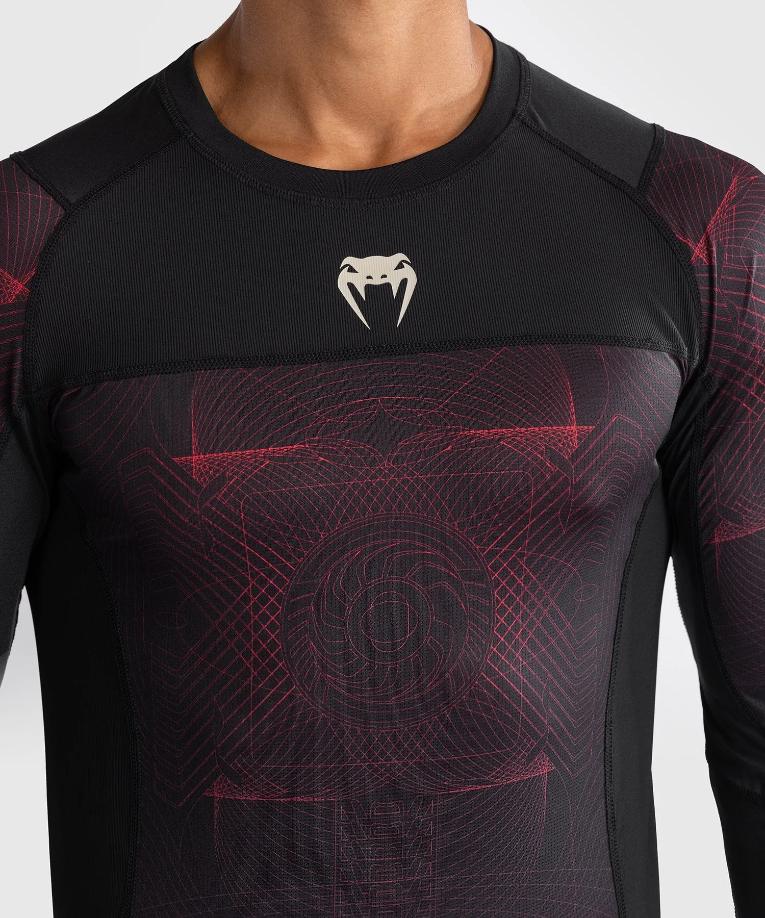Venum G-Fit Air Men's Long Sleeve Rashguard - Deep Black/Fire Red
