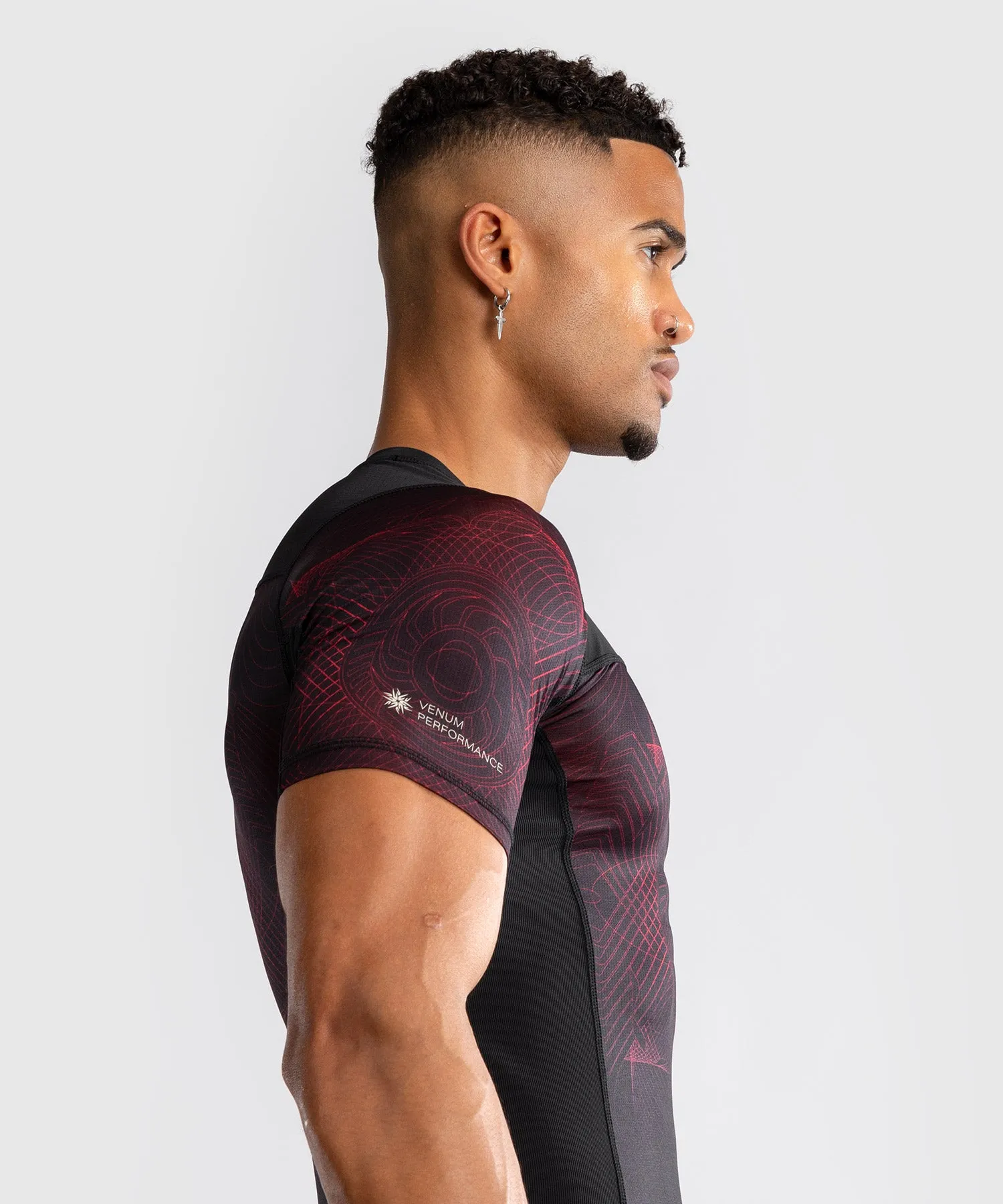 Venum G-Fit Air Men's Short Sleeve Rashguard - Deep Black/Fire Red