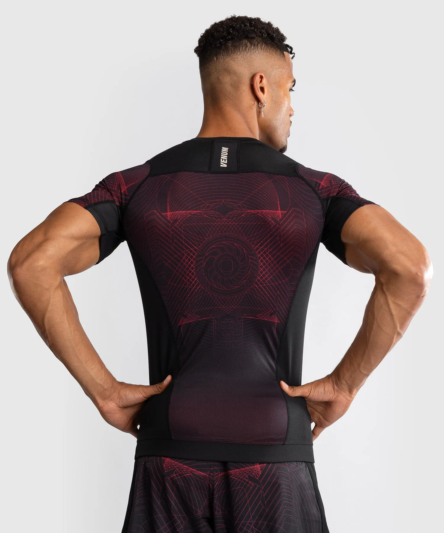 Venum G-Fit Air Men's Short Sleeve Rashguard - Deep Black/Fire Red
