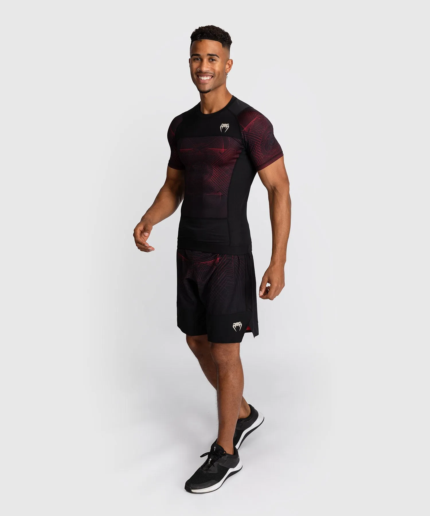 Venum G-Fit Air Men's Short Sleeve Rashguard - Deep Black/Fire Red
