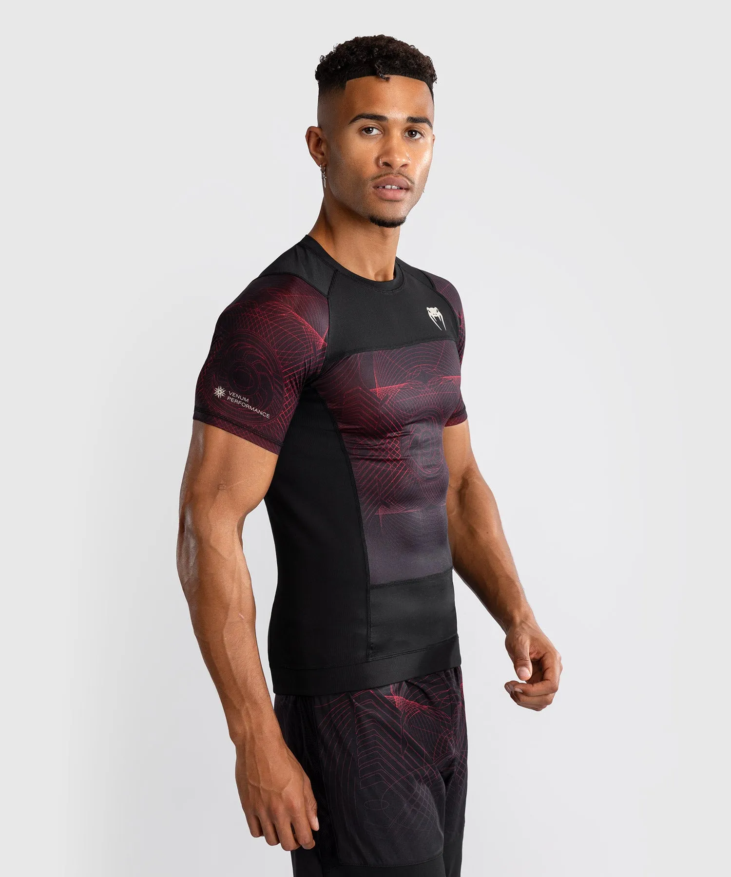 Venum G-Fit Air Men's Short Sleeve Rashguard - Deep Black/Fire Red
