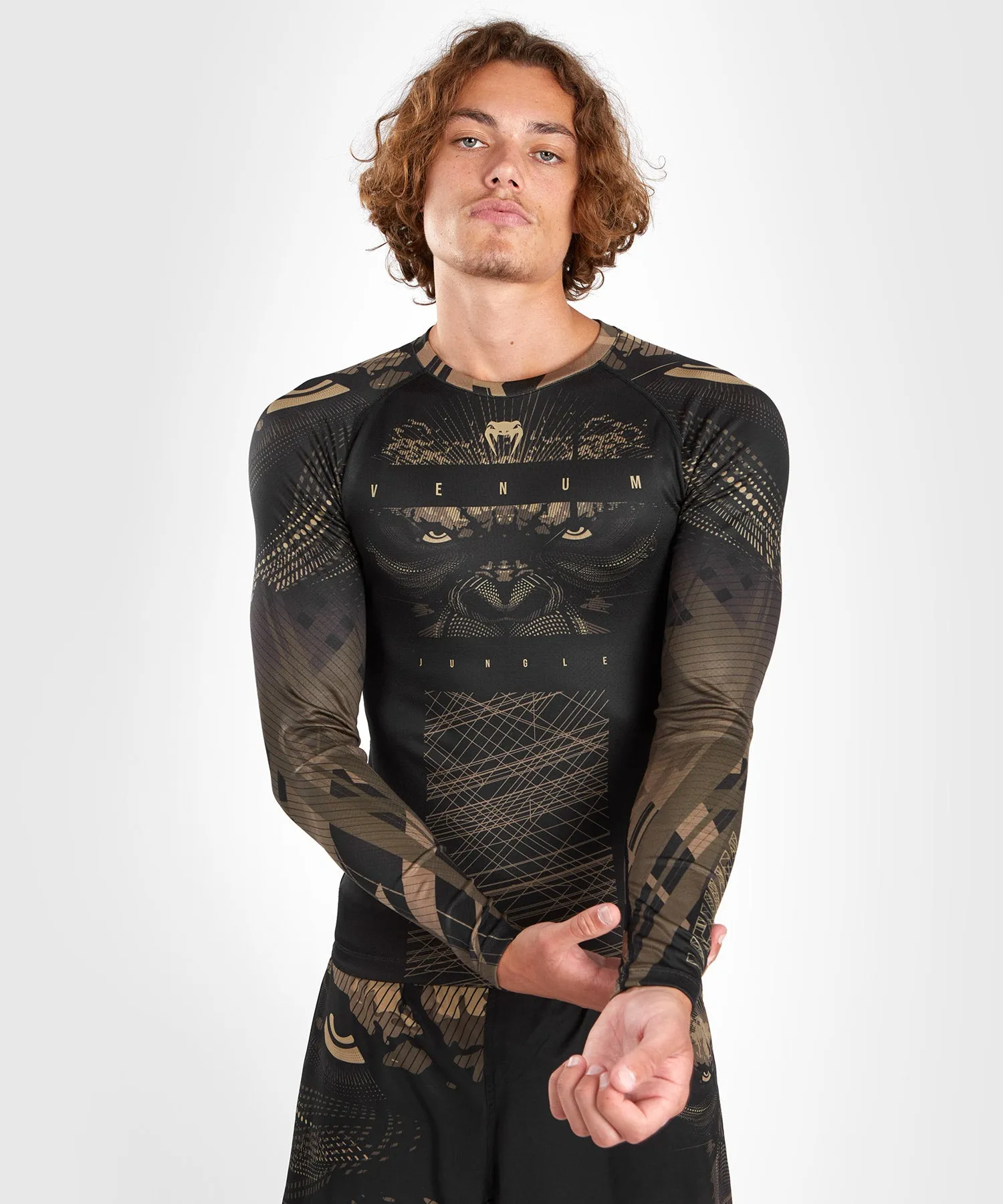 Venum Gorilla Jungle Rashguard Long Sleeves - Black/Sand