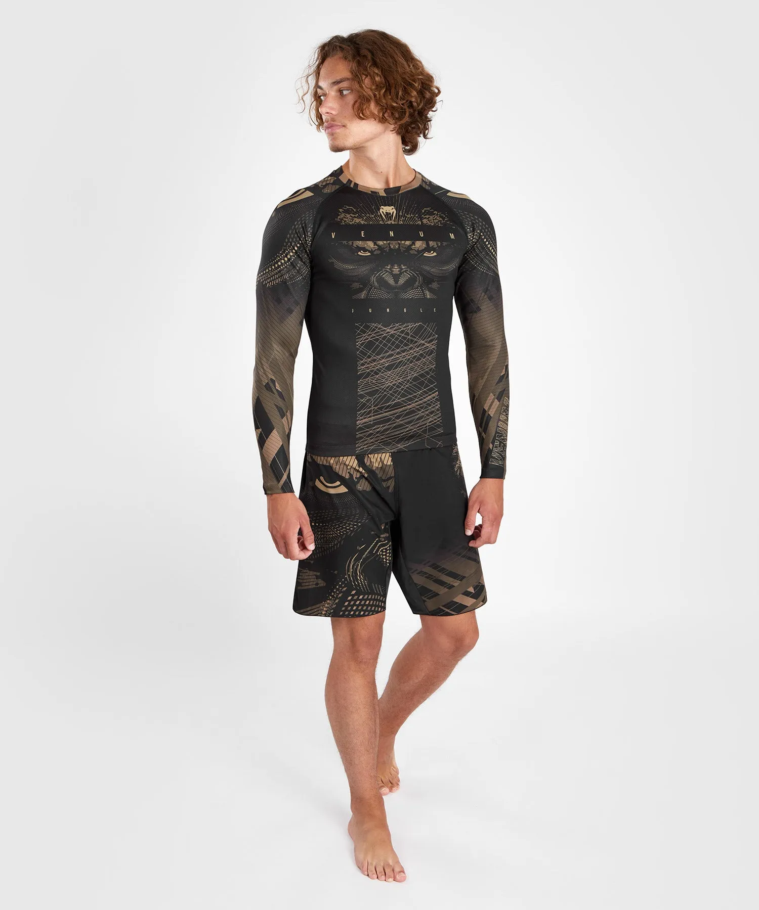 Venum Gorilla Jungle Rashguard Long Sleeves - Black/Sand