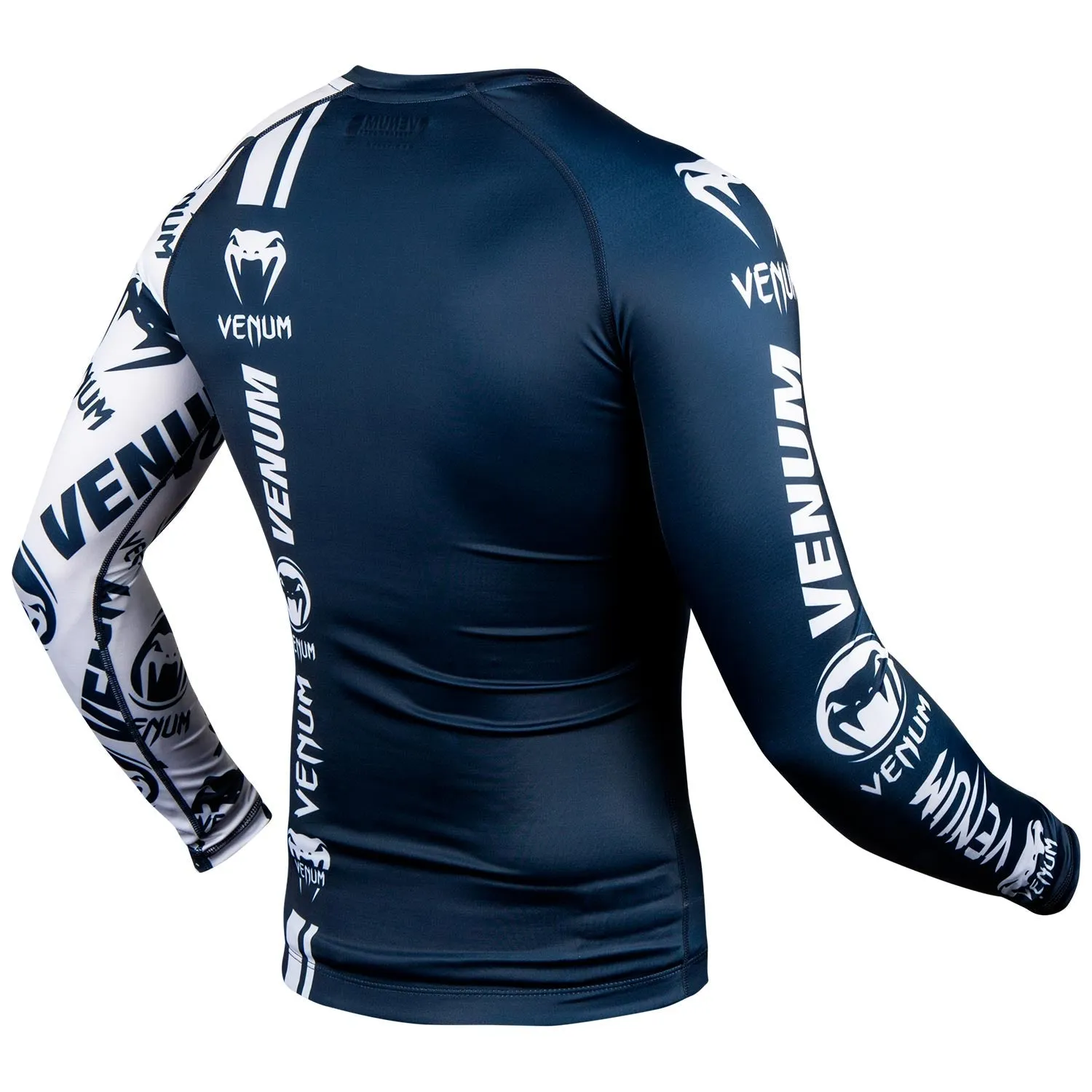 Venum Logos Rashguard - Long Sleeves - Navy Blue/White