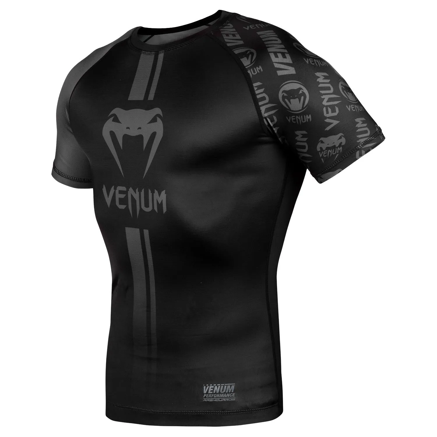 Venum Logos Rashguard - Short Sleeves - Black/Black
